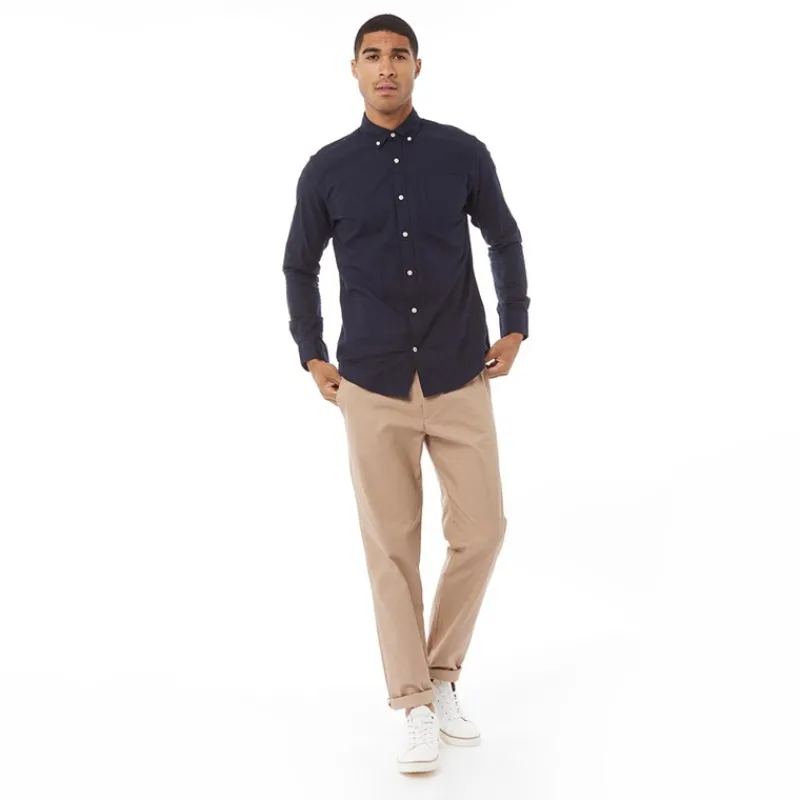 JACK & JONES Herre Oxford Langærmet shirts Marineblå Marineblå