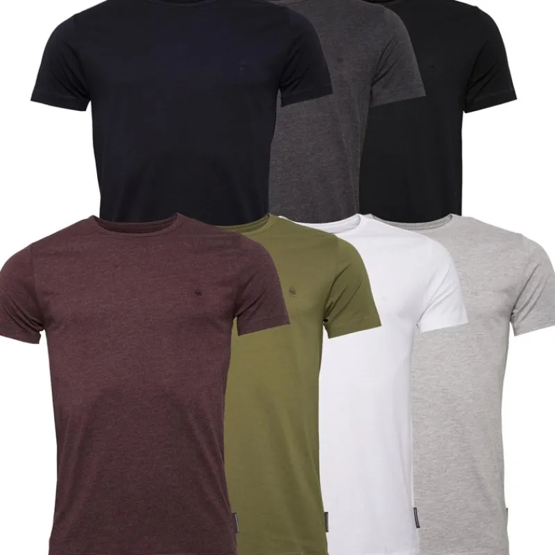 Outlet French Connection Herre 7-pak Crew T-shirts Multi - Sort/Hvid/Marine/Lysegrå Melange/Charmel/Chatmel/Khaki