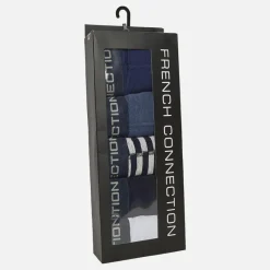 Outlet French Connection Herre 5-pak Trunker FC50 Hvid/​Marine/​Marine Og Lysegrå Melange/​Mellemblå Melange/​Fransk Blå