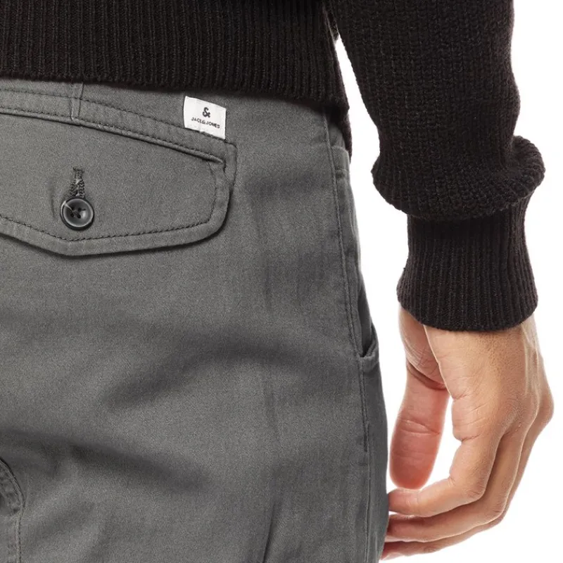 Sale JACK & JONES Herre Paul Warner AKM 111 Cargobukser Asfalt Grå