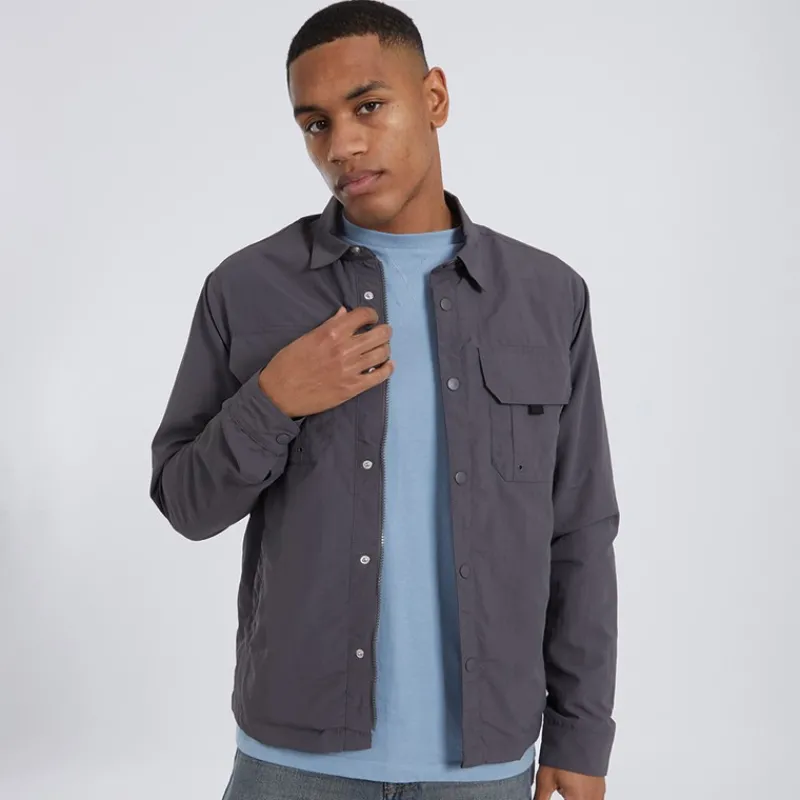 Sale Brave Soul Herre Pearson Overshirt Grå Grå