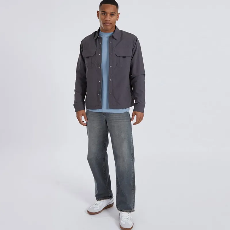 Sale Brave Soul Herre Pearson Overshirt Grå Grå