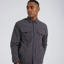 Sale Brave Soul Herre Pearson Overshirt Grå Grå