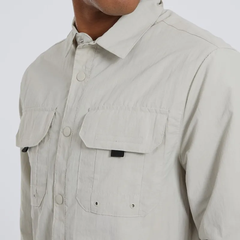 Hot Brave Soul Herre Pearson Overshirt Lysten Lys Stengrå