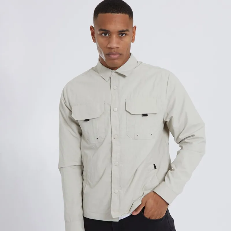Hot Brave Soul Herre Pearson Overshirt Lysten Lys Stengrå