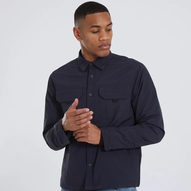Discount Brave Soul Herre Pearson Shacket Marineblå