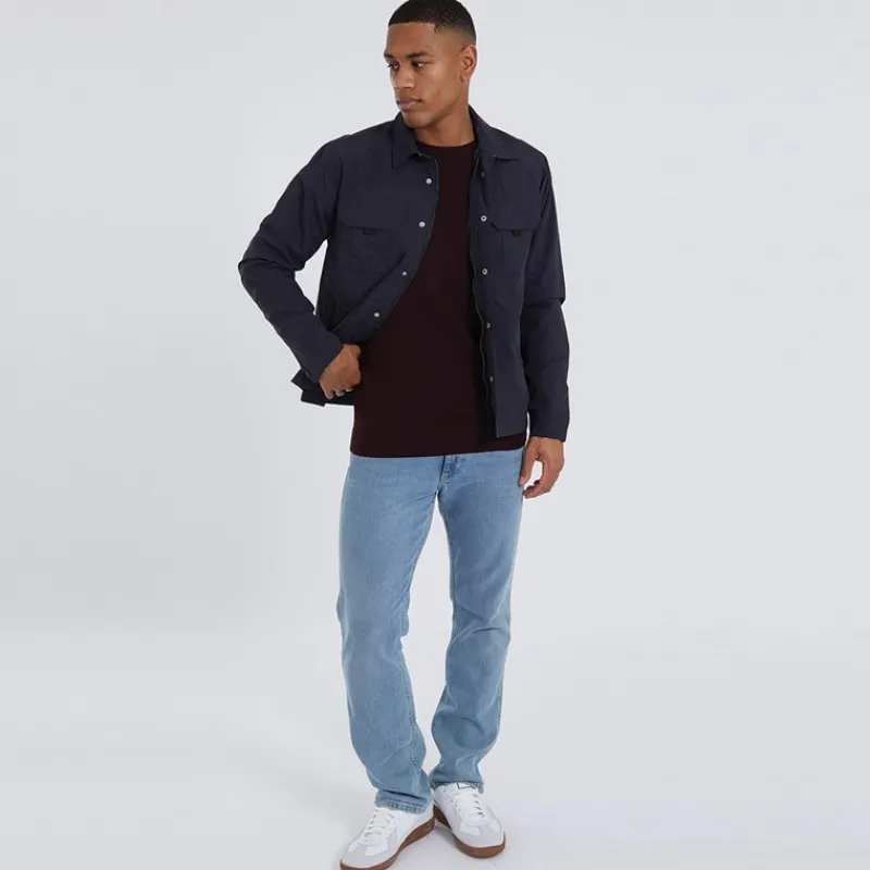 Discount Brave Soul Herre Pearson Shacket Marineblå