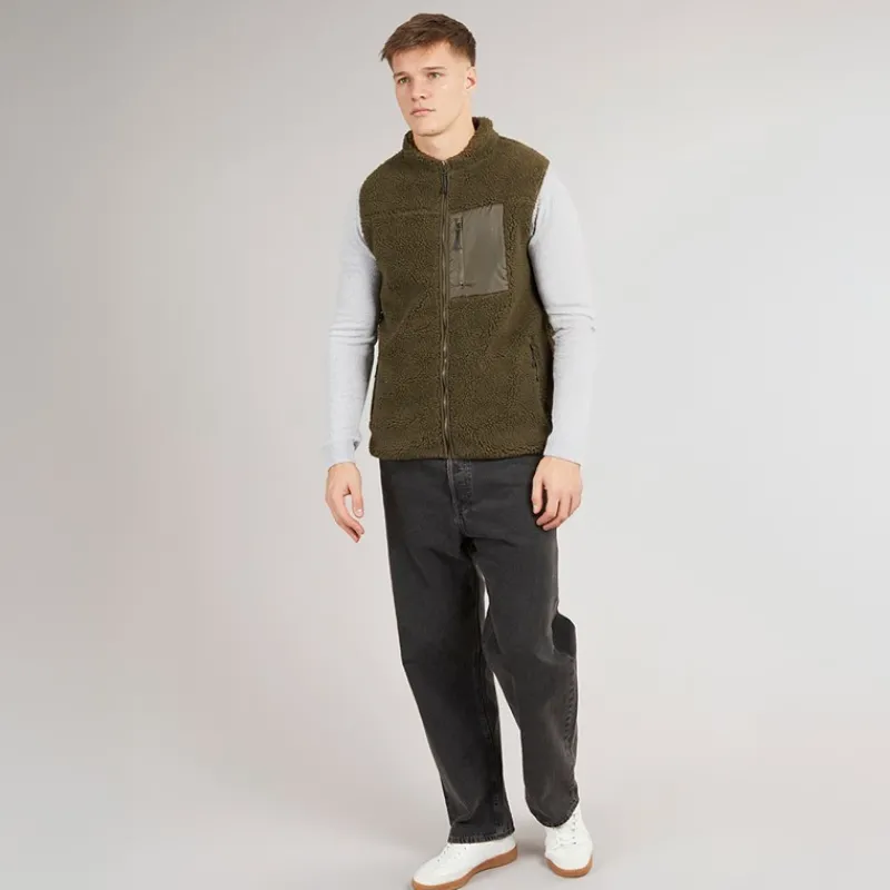 New True North Herre Pile Vest Tarmac Brun
