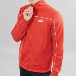 New Puma Herre Pipning Poly Træningsdragt Rød Ild Rød
