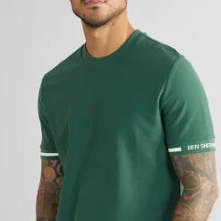 Hot Ben Sherman Herre Pique T-Shirt Grøn Grøn