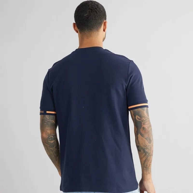 Sale Ben Sherman Herre Pique T-Shirt Mørk Marineblå Marineblå