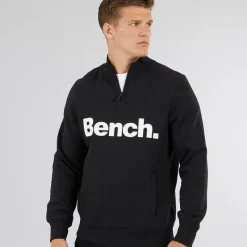 Hot Bench Herre Plinth Spots 1/​4 Zip Funnel Neck Sweatshirt Sort