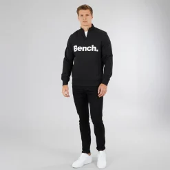 Hot Bench Herre Plinth Spots 1/4 Zip Funnel Neck Sweatshirt Sort
