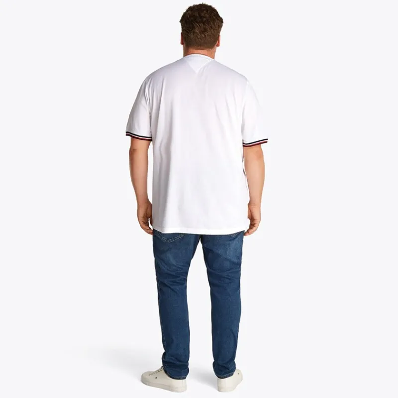 Hot Tommy Hilfiger Herre Plus Størrelse Global Stribe T-Shirt Hvid