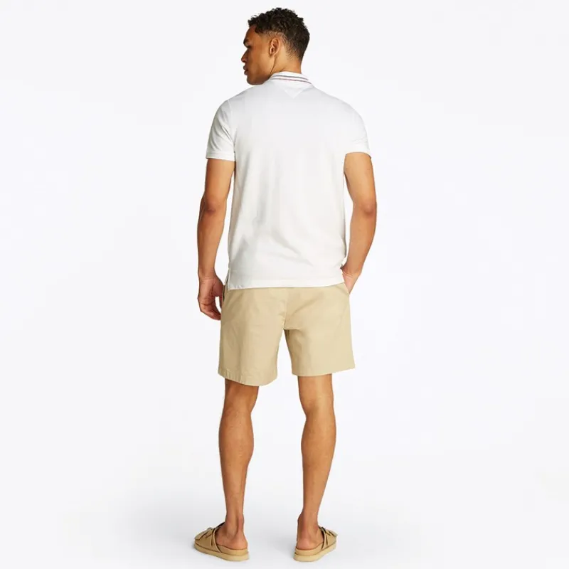 Discount Tommy Hilfiger Herre Polo med Stolpelukning Detalje Hvid