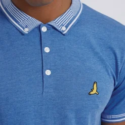 Hot Brave Soul Herre Polo skjorte Sky Blue Marl Blå mergel