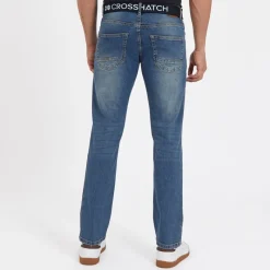 Hot Crosshatch Herre Princed Jeans med lige pasform Stenvasket Stonewash