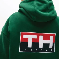 Discount Tommy Hilfiger Herre Pullover Hættetrøje Ornamental Grøn