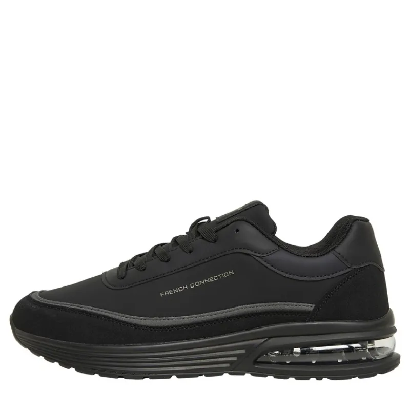 Hot French Connection Herre PU/Suede Sneakers Sort