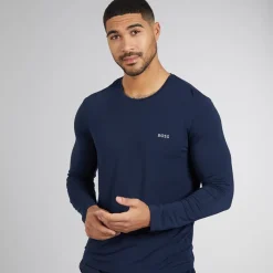 BOSS Herre pyjamastop med lange ærmer Dark Blue