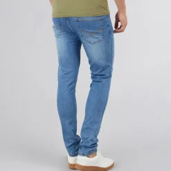 New Bench Herre Ralemo Skinny Jeans Midwash Mellemblå