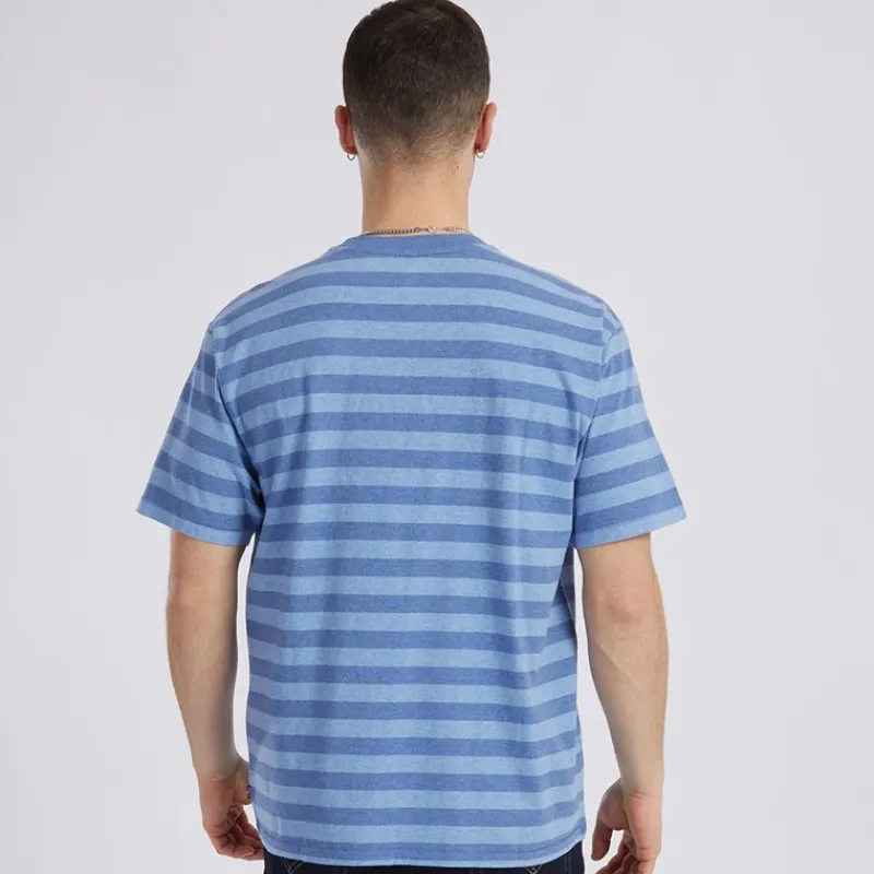 Clearance Levi's Herre Rød Tab Vintage T-shirt Bardo Stribet Bleget Denim