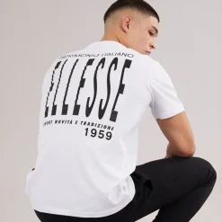 Discount Ellesse Herre Retanna Ryg Logo T-shirt /Sort Hvid