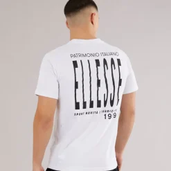 Discount Ellesse Herre Retanna Ryg Logo T-shirt /​Sort Hvid