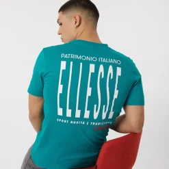 Hot Ellesse Herre Retanna T-shirt med logo på ryggen Mørkegrøn Grøn