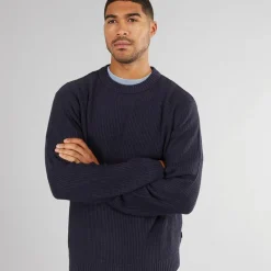 Sale JACK & JONES Herre Rice Strikket Jumper Navy Blazer Marineblå