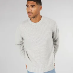 Online JACK & JONES Herre Rice Strikket Jumper Lys Grå Lysegrå