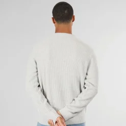 Online JACK & JONES Herre Rice Strikket Jumper Lys Grå Lysegrå