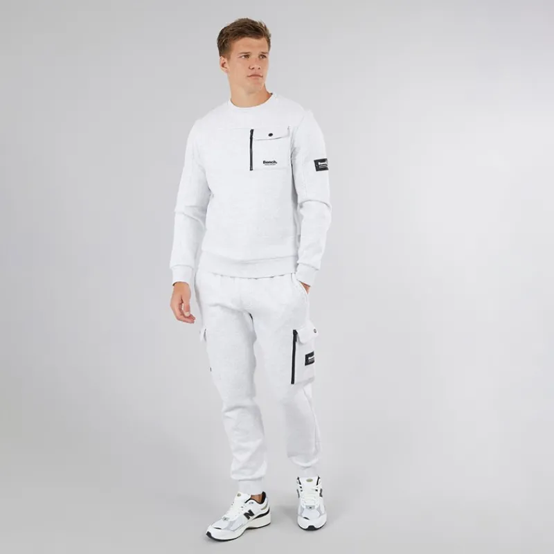 Discount Bench Herre Rissio Utility Sweatshirt Lysegråmeleret Lysegrå Mergel