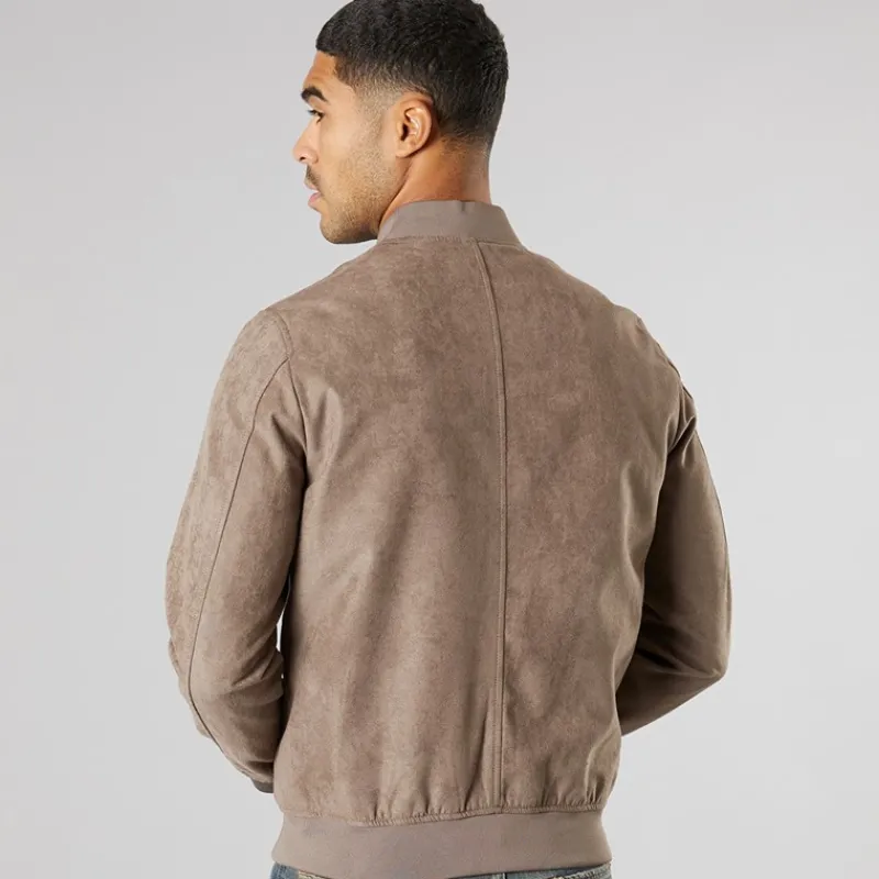 Hot PRODUKT Herre Ron Faux Ruskind Bomber Falcon Faux Suede