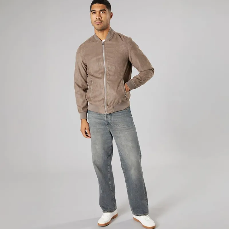 Hot PRODUKT Herre Ron Faux Ruskind Bomber Falcon Faux Suede