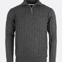 Discount Indicode Herre Rufus Jumper Charcoal Mix Grå