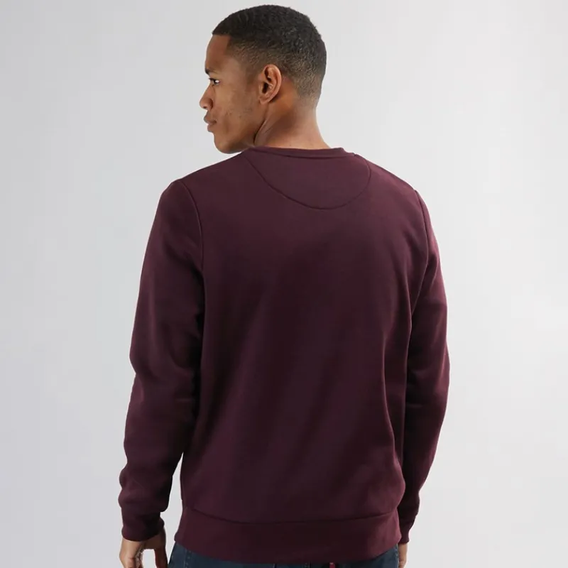 Sale Brave Soul Herre Rundhals Sweatshirt Bourgogne Vinrød