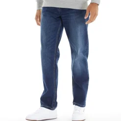 Hot Duck and Cover Herre Rushawn Jeans med afslappet pasform Mid Wash Mellemblå