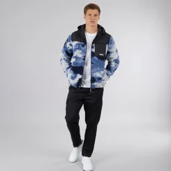Best Bench Herre Sableo Fleece Hættetrøje Blå Camo Blå camo