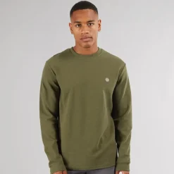 Hot Indicode Herre Salupe Sweatshirt Mørk Oliven Mørk olivengrøn