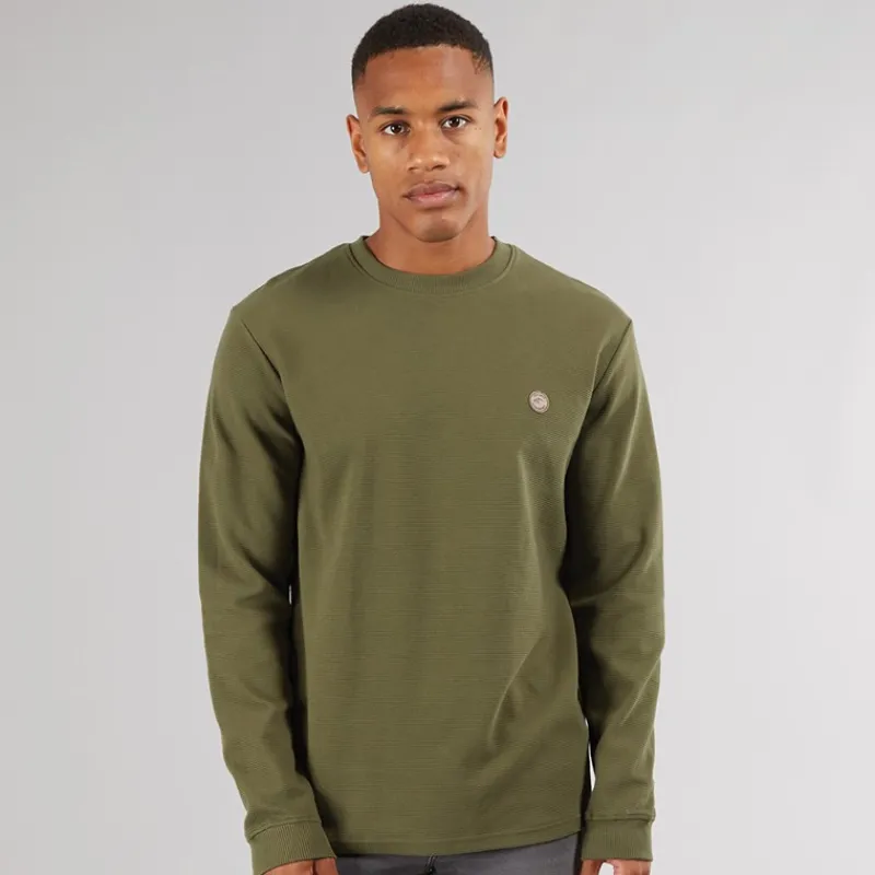Hot Indicode Herre Salupe Sweatshirt Mørk Oliven Mørk olivengrøn