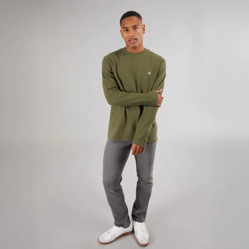 Hot Indicode Herre Salupe Sweatshirt Mørk Oliven Mørk olivengrøn