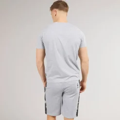 New Bench Herre Sanlo T-shirt og shorts sæt Grå Melange Grå