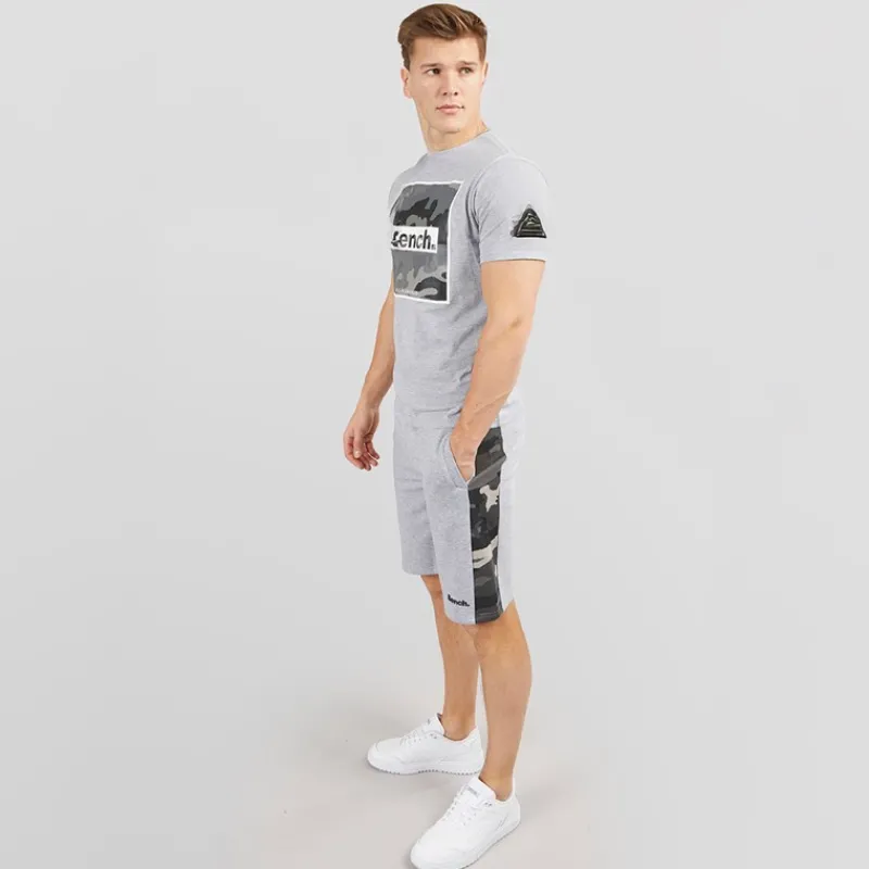 New Bench Herre Sanlo T-shirt og shorts sæt Grå Melange Grå