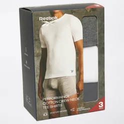 Clearance Reebok Herre Santo Tre Pakke T-shirts Navy /​ Gråmeleret /​ Hvid Flerfarvet