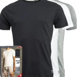 Sale Reebok Herre Santo T-Shirts 3-pak Sort/​Grå Melange/​Hvid Flerfarvet