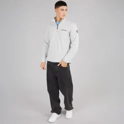 Outlet Napapijri Herre Sesano 1/2 Zip Top Light Grey Solid