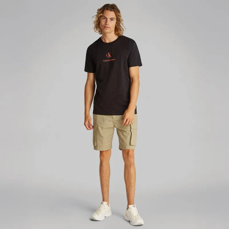 Calvin Klein Jeans Herre Shadow Logo T Shirt CK Sort