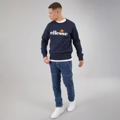 Outlet Ellesse Herre Sikanni Sweatshirt Navy Marineblå