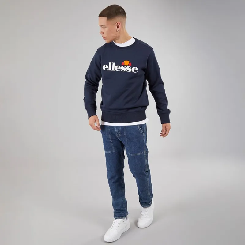 Outlet Ellesse Herre Sikanni Sweatshirt Navy Marineblå